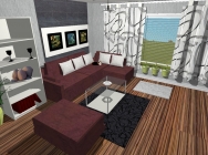 Návrh interiéru obývacího prostoru